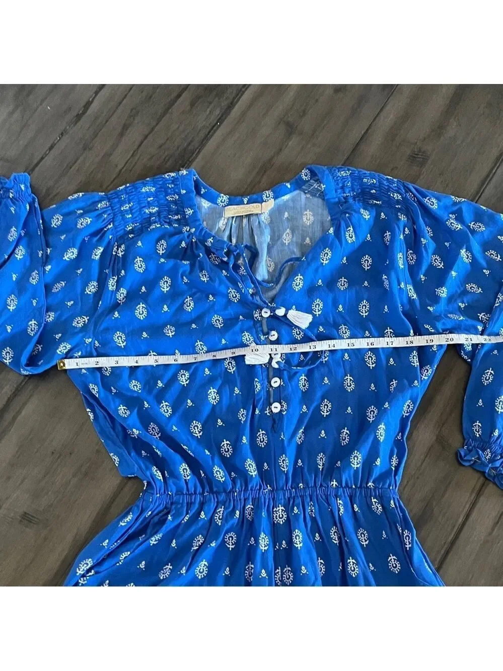 Anthropologie Beachgold Cobalt Blue Romper - Size Medium